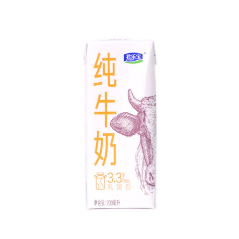 君乐宝优选牧场纯牛奶柳叶包纯牛奶200ml*12盒高清大图