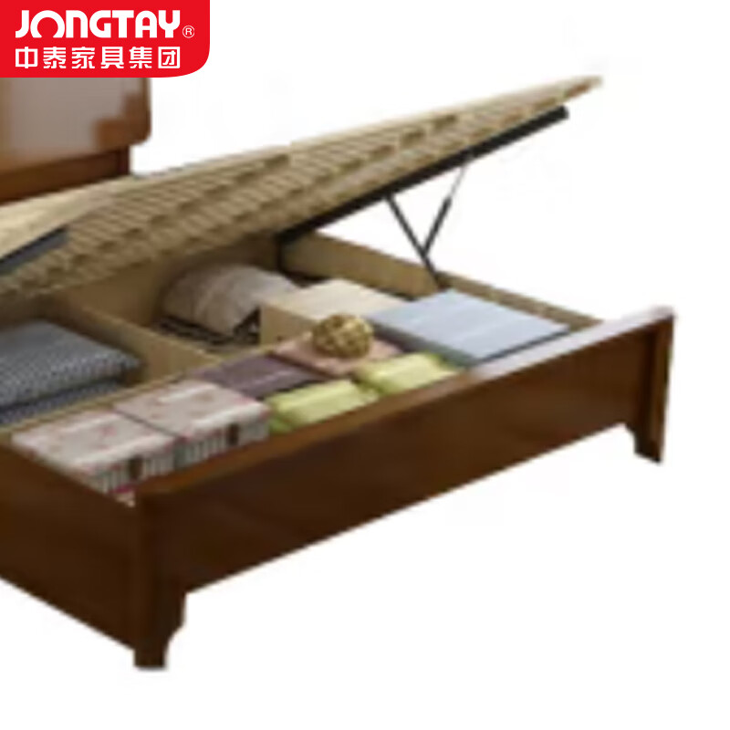 中泰(jongtay)1.5米实木床中式单双人高箱床 J-CDZ61高清大图