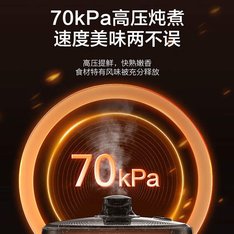 苏泊尔电压力锅6L双胆微电脑定时不粘涂层内胆5-8人牛羊肉专用底盘加热手动排气高清大图