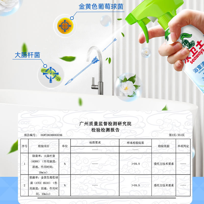 水卫仕(SHUIWEISHI)浴室清洁剂带喷头500g+带平头500g高清大图