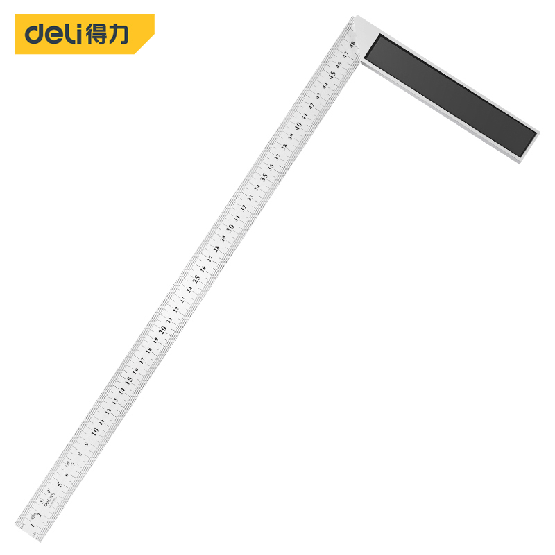 得力(deli) DL302500钢角尺直角尺双刻度角尺90度尺拐尺L型木工尺宽座方直尺500mm