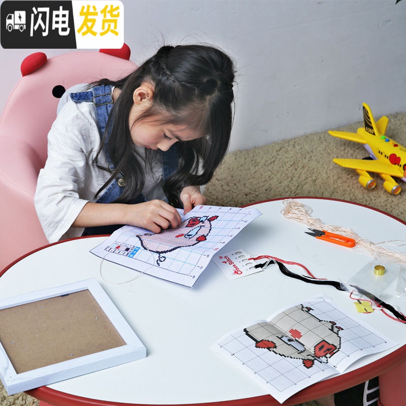 三维工匠十二生肖学生2019新款手工小件十字绣小幅初学者自己简单新手儿童 猴[带框架]精准印图20*20厘米高清大图