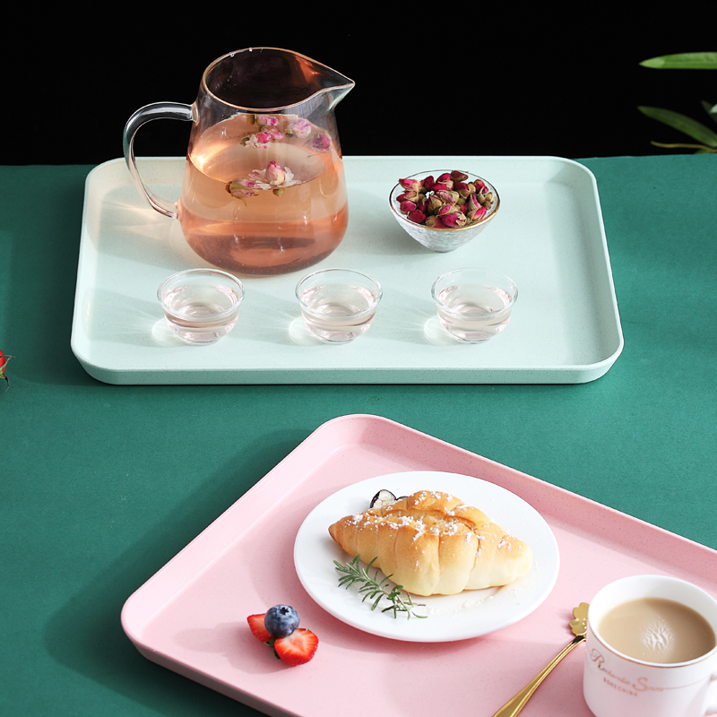 北欧长方形托盘家用网红ins创意塑料餐盘放茶杯果篓