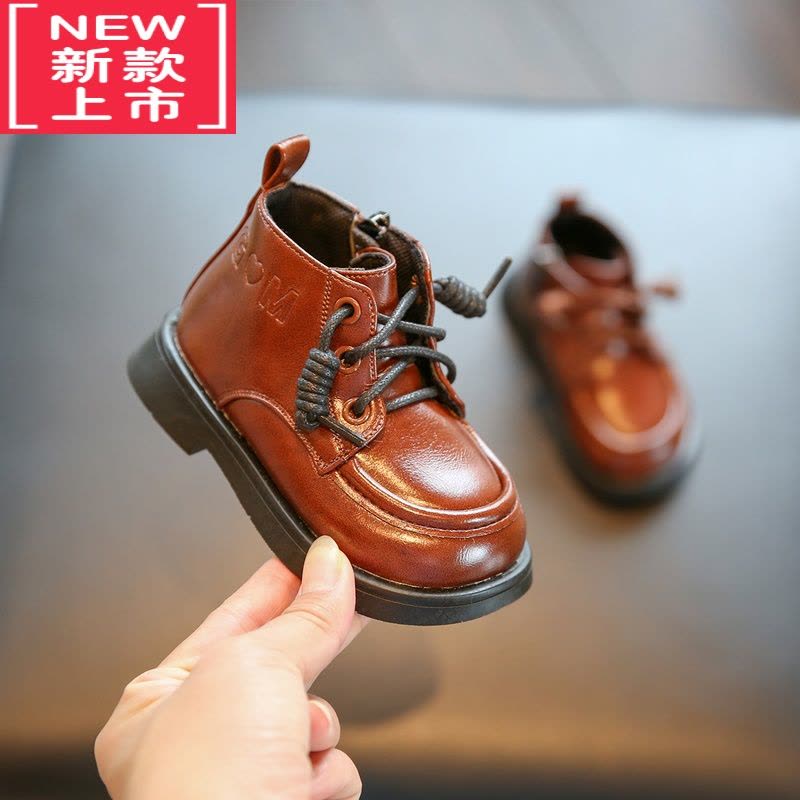 可莉允婴儿鞋子男宝宝短靴英伦风软底学步鞋女童靴子两岁男童鞋短靴图片