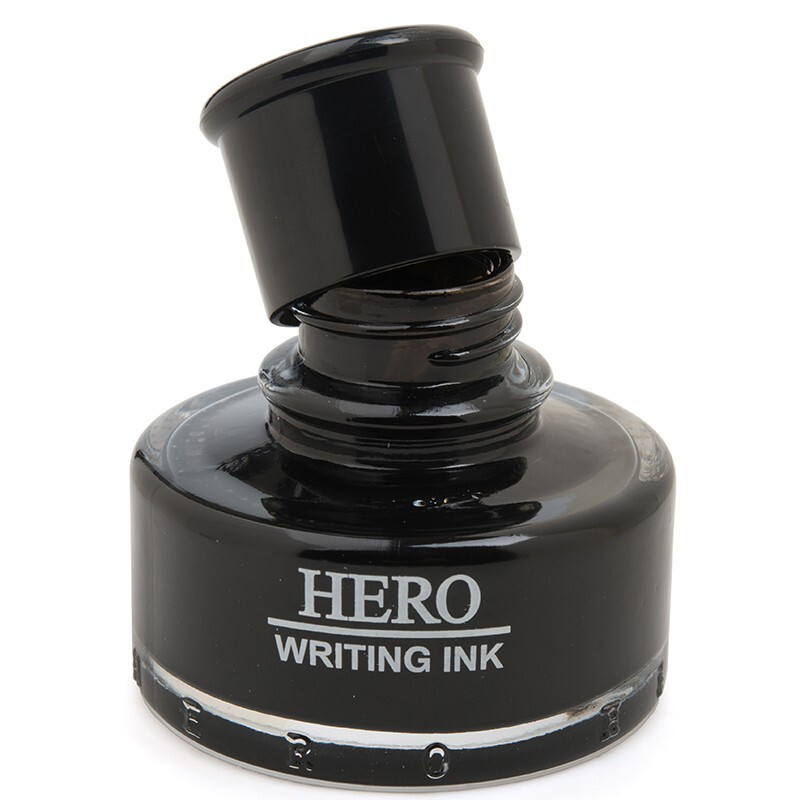 【精选】英雄（HERO）钢笔墨水英雄440墨水瓶装-黑色墨水 50ml