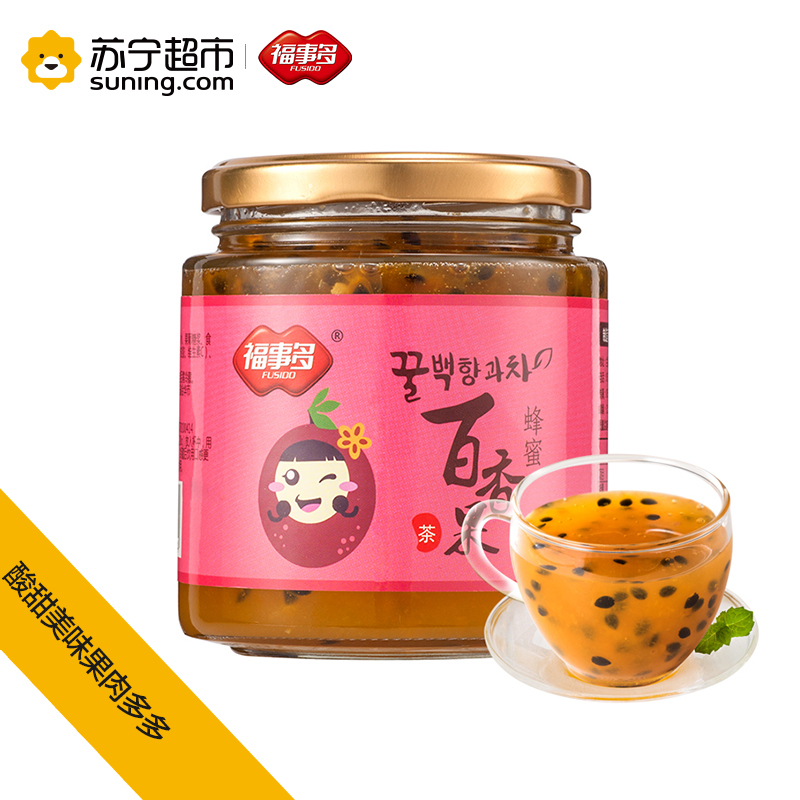 福事多蜂蜜百香果茶600g冲饮泡水喝的冲泡饮品韩式水果茶饮