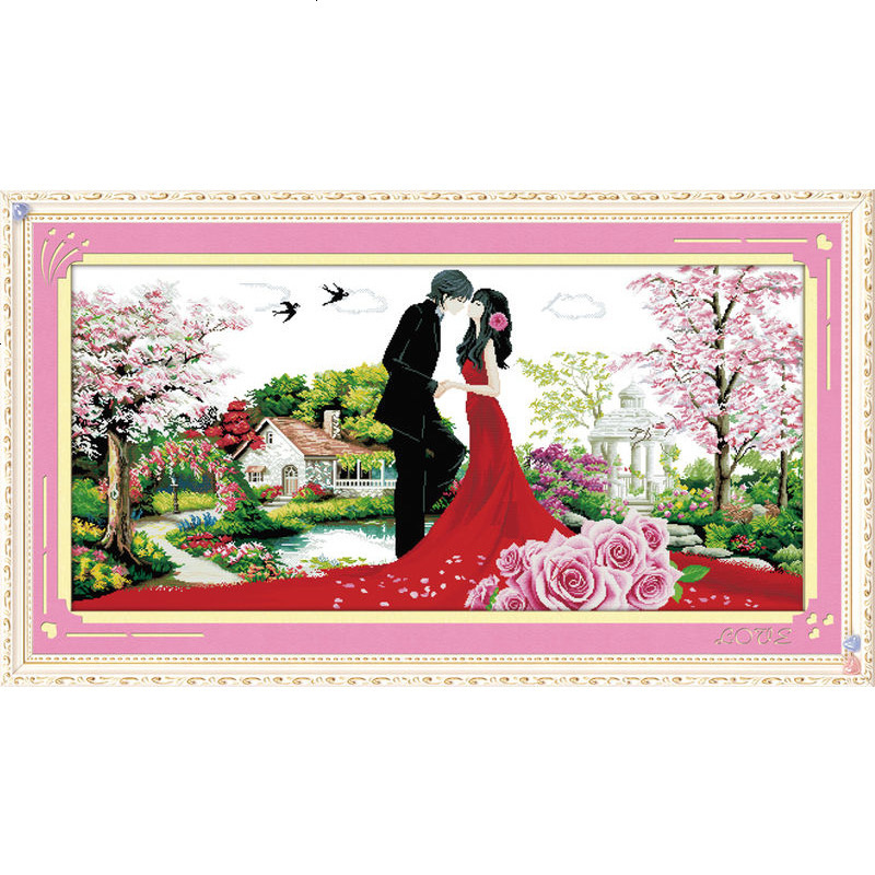 新款结婚用十字绣 幸福约定线绣全婚礼婚纱床头卧室房间温馨浪漫