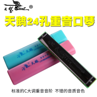 天鹅(Tian E)(SWAN)SW24孔重音口琴益智音乐玩具不锈钢宝宝儿童口琴吹奏乐器