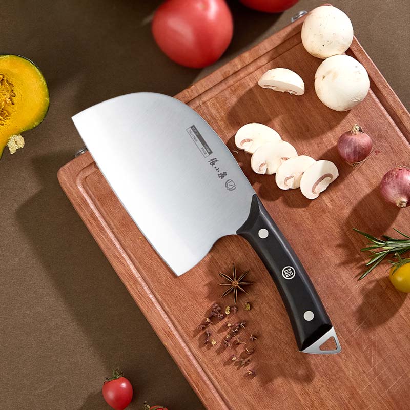 张小泉古法锻打·匠心圆头 切片刀D101251 菜刀家用切菜切水果不锈钢高清大图