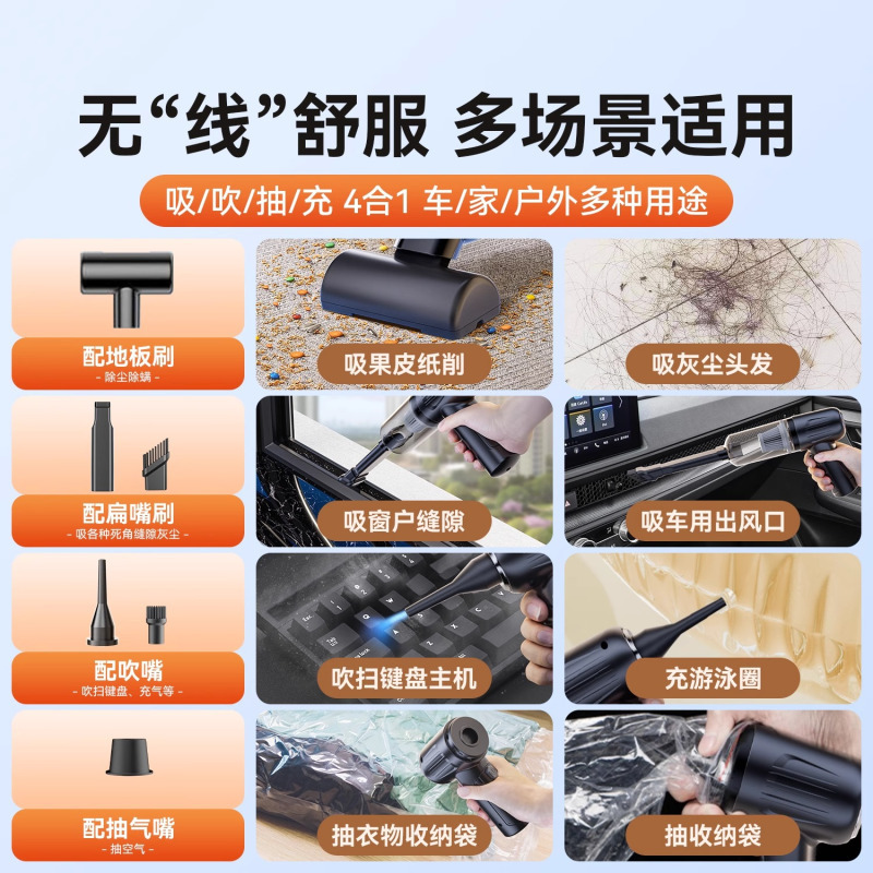 窗户吸尘器家用小型吸缝隙大吸力车载用无线手持迷你窗台清洁神器高清大图
