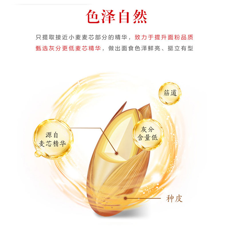 金龙鱼多用途面粉麦芯小麦粉1kg*2 中筋面粉饺子面条包子馒头白面高清大图