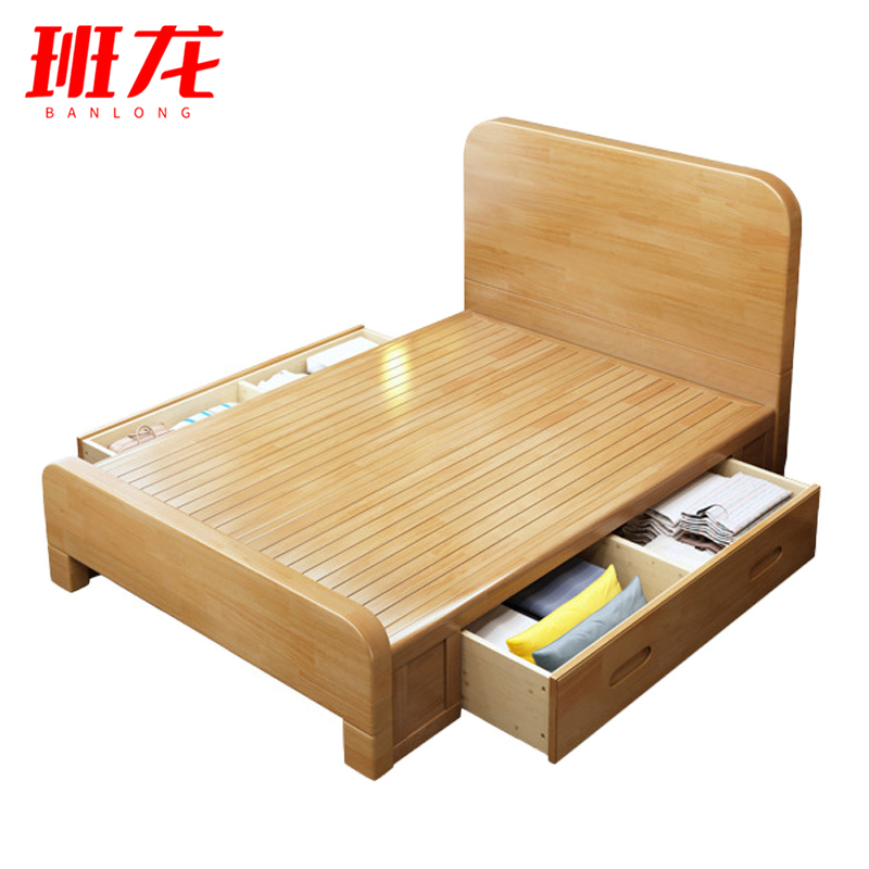 班龙员工床1*2米原木色张高清大图