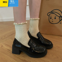 聚范英伦风粗跟高跟小皮鞋女复古法式乐福鞋工作鞋休闲百搭鞋子jk单鞋