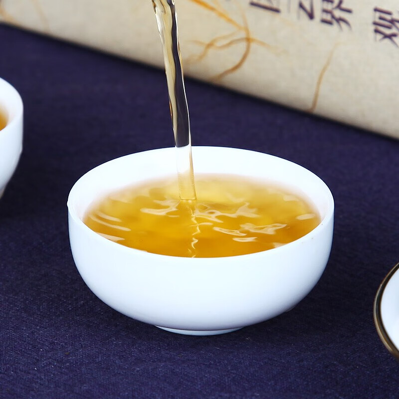 白沙溪茶叶安化黑茶金花茯茶砖茶紫印荒山料礼盒装1kg送礼袋高清大图