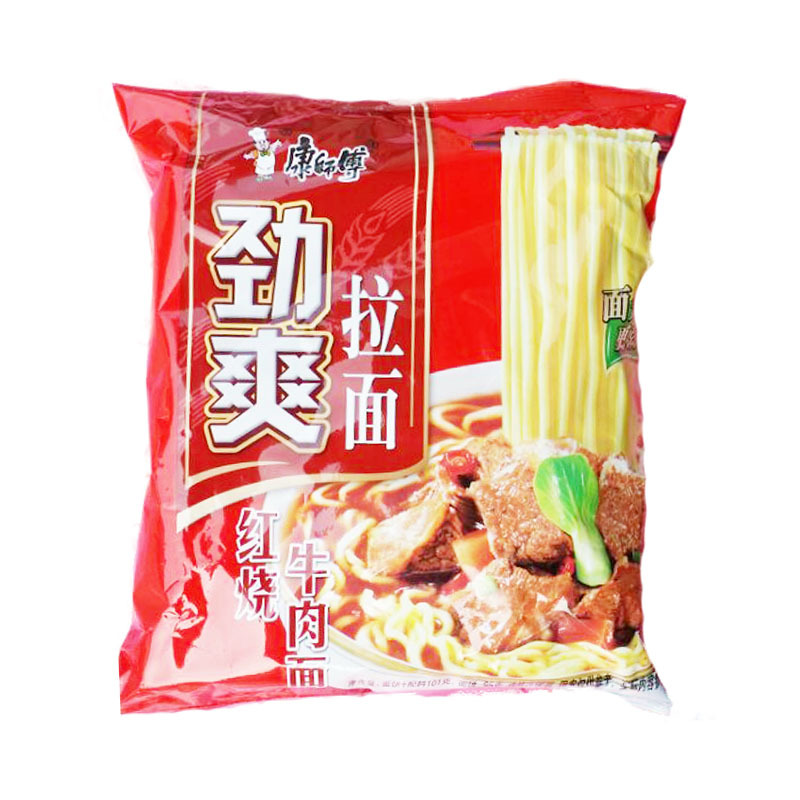 康师傅劲爽方便面红烧牛肉面24袋/箱拉面