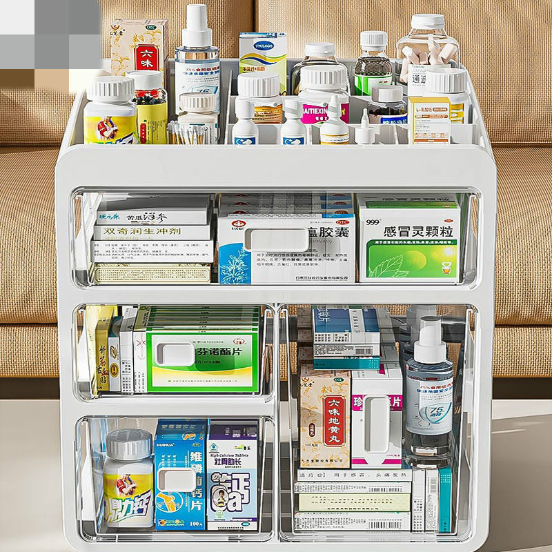 药箱家庭装药品收纳盒医药箱家用大容量多层抽屉式小药盒