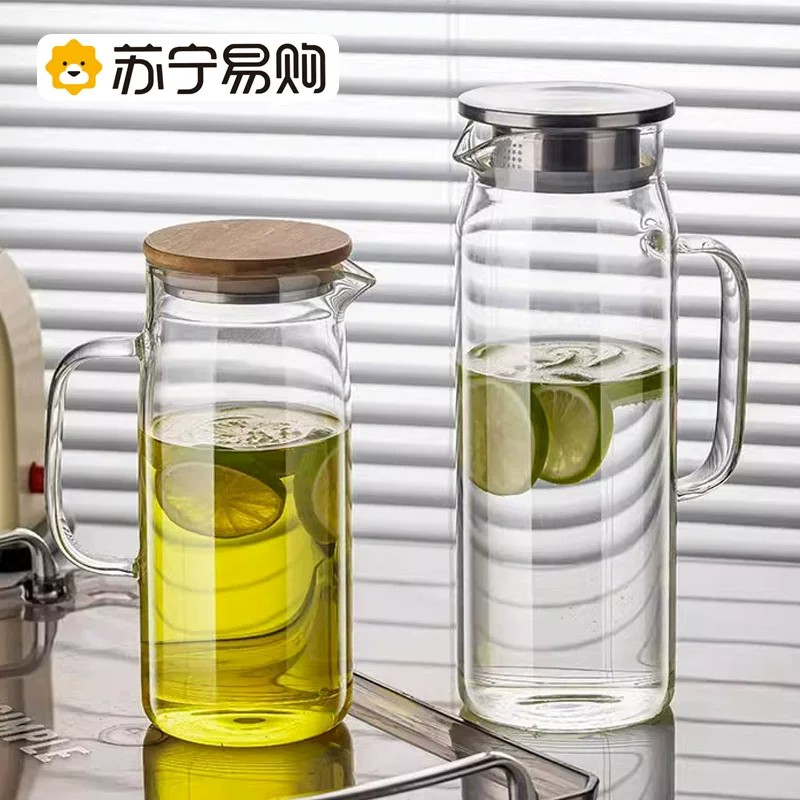 玻璃冷水壶家用储水耐高温白开水杯大容量凉水壶客厅扎壶套装2112高清大图
