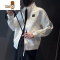 YANXU男士外套2023新款立领夹克痞帅潮牌感休闲男装上衣