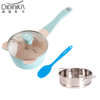 迪迪尼卡(Didinika)金猪侠宝宝辅食锅婴儿奶锅16cm小锅平底汤锅麦饭石不粘锅煮泡面热牛奶锅