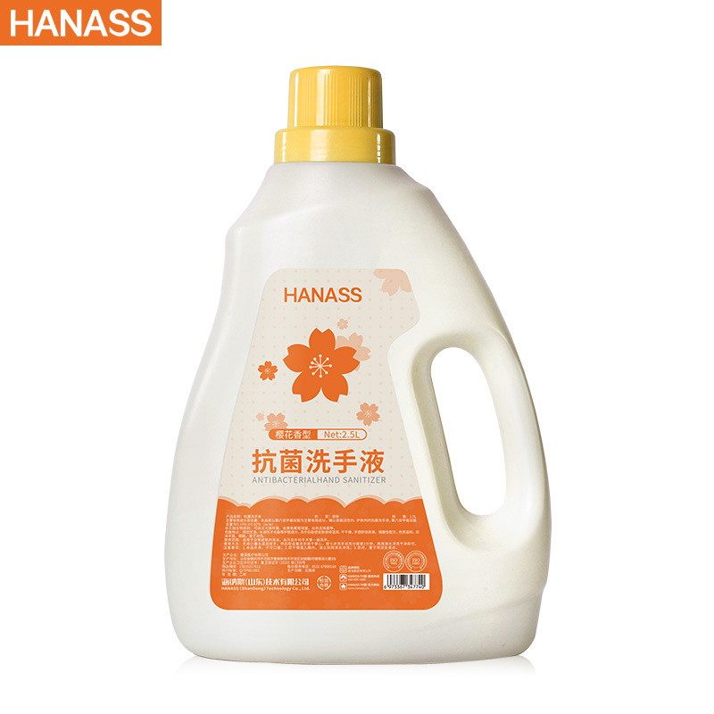 海纳斯(HANASS)消毒护理抗菌洗手液2.5L樱花香型家用大桶实用装补充装抑菌手部清洁温和滋润杀菌泡沫型清爽