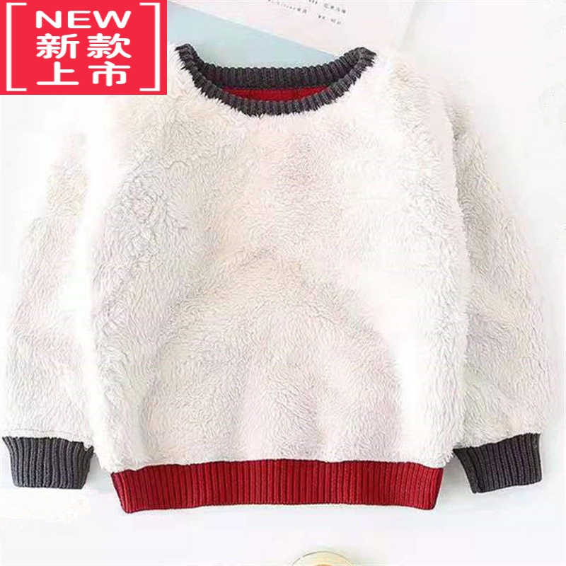 可莉允秋款儿童狐狸毛衣2岁宝宝套头毛线衫加绒加厚3男女童洋气外套5冬6