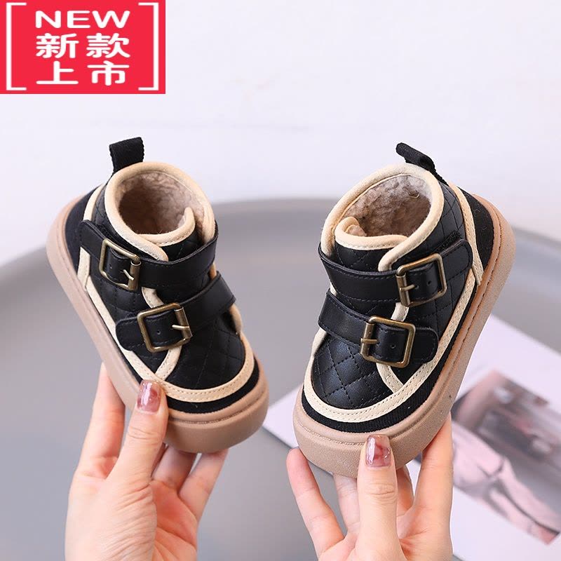 可莉允男童棉鞋加厚加绒雪地靴防滑小童靴子新款女宝宝短靴保暖儿童棉靴图片