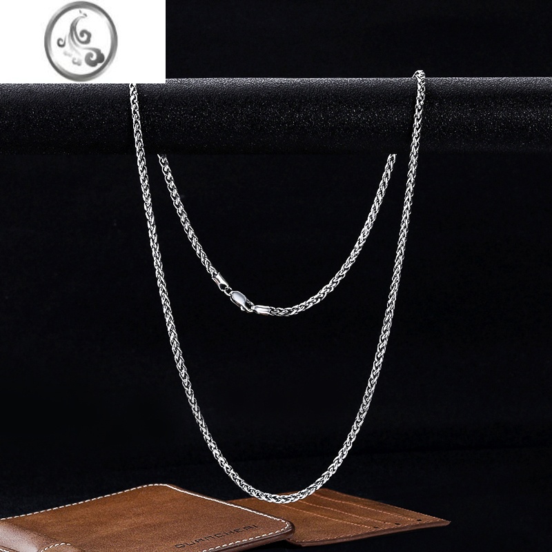 JiMi泰银复古做旧龙骨链925银银项链潮男款银链子配链女士毛衣链简约 3mm60cm约18.0g