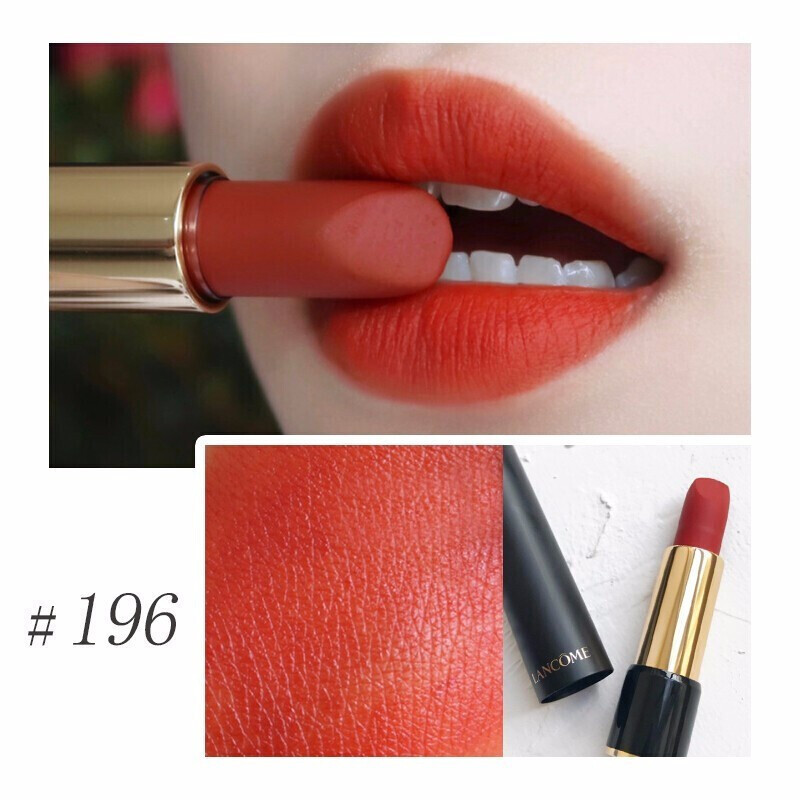 LANCÔME 兰蔻 #196 胡萝卜色 菁纯丝缎唇膏显白提升气色 脏橘色