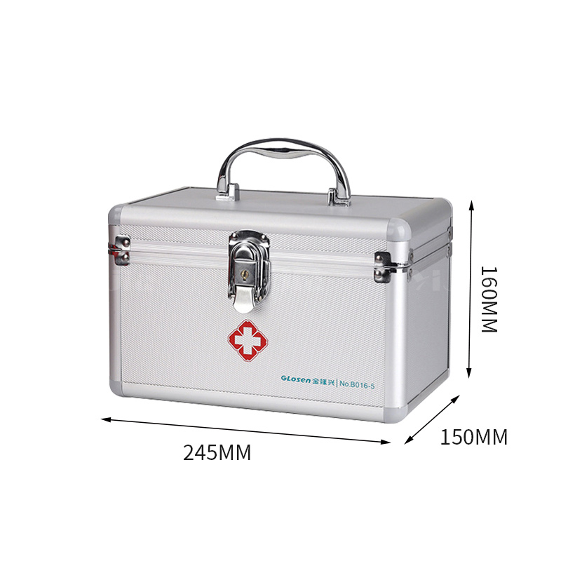 翌嘉YJ4122331 铝合金医药箱家用收纳箱应急医药箱 10寸 245*150*160高清大图