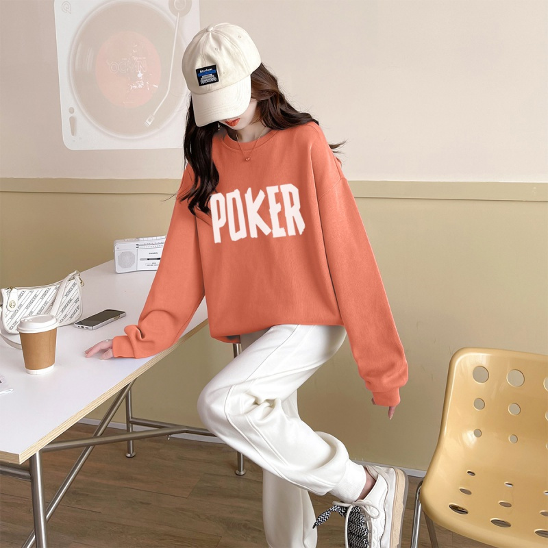 90元,叠加优惠券]唐狮秋冬季卫衣女新款韩版宽松上衣字母印花休闲运动