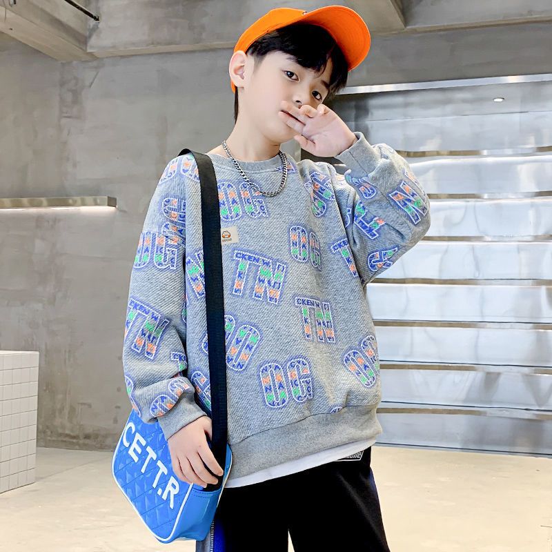 叮当猫男童卫衣新款春秋装中大童休闲帅气炸街韩版潮宽松儿童上衣视频