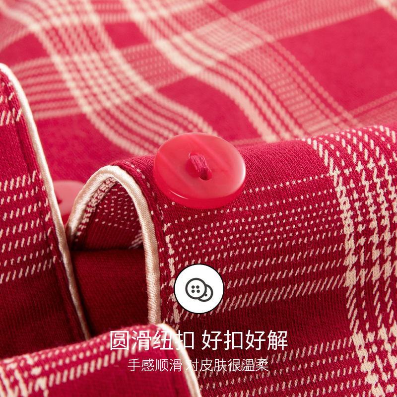 浪莎睡衣女春秋款纯棉长袖全棉秋季女款2025新款妈妈秋冬款家居服高清大图