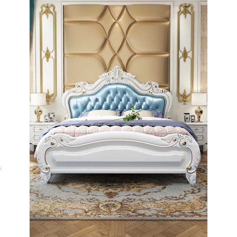 欧式床 实木床1.8米现代简约双人床主卧婚床白色轻奢公主床储物床图片