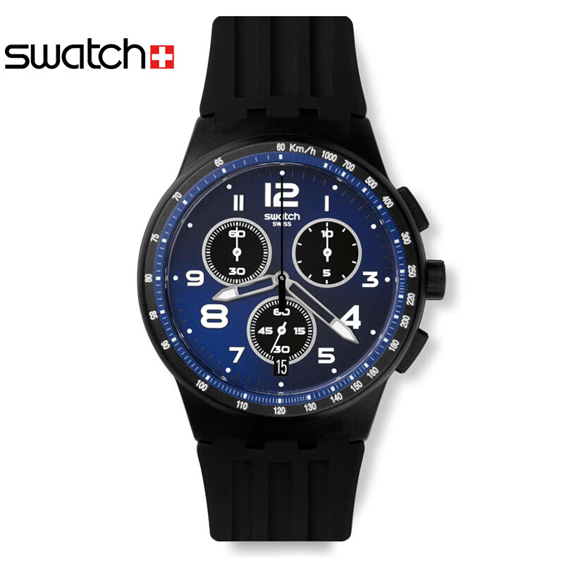 斯沃琪(SWATCH) 手表 果冻日历三眼计时 树脂 石英 男女通用表SUSB402