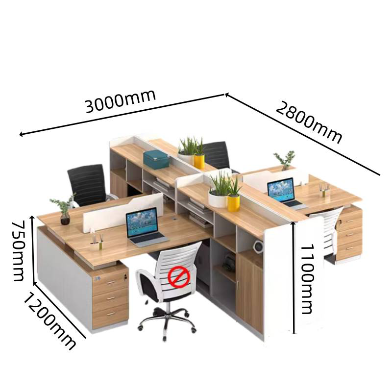 伽隽 办公桌 3*2.8m 套高清大图
