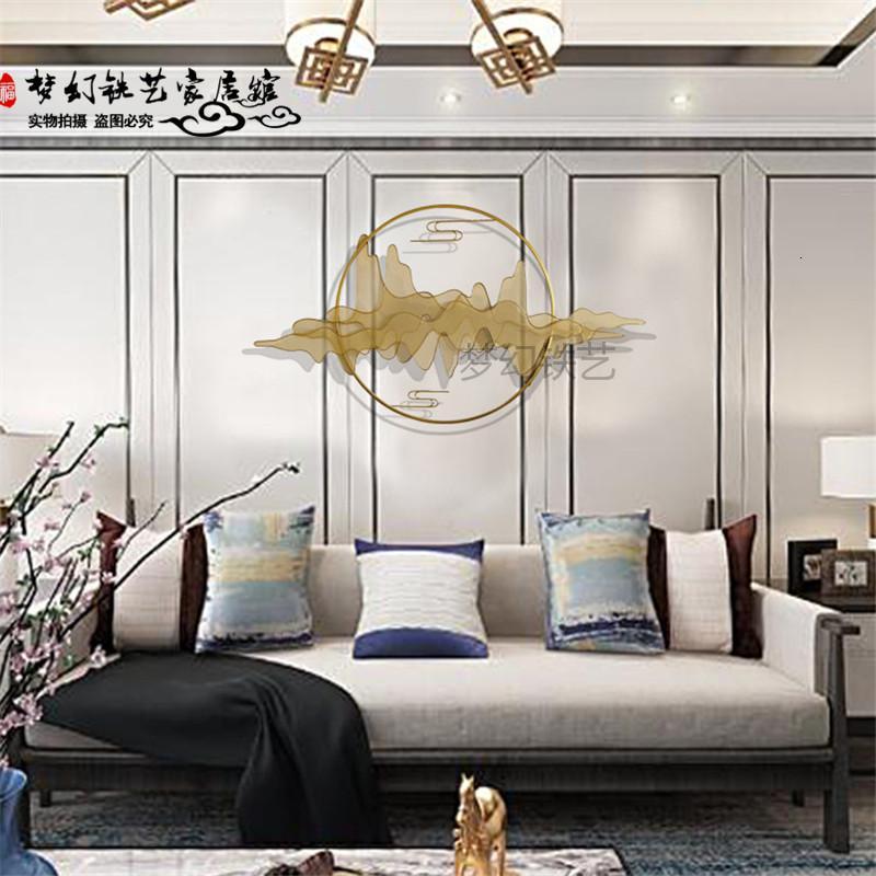 中式金属壁饰创意家居客厅背景墙面装饰铁艺山影玄壁饰