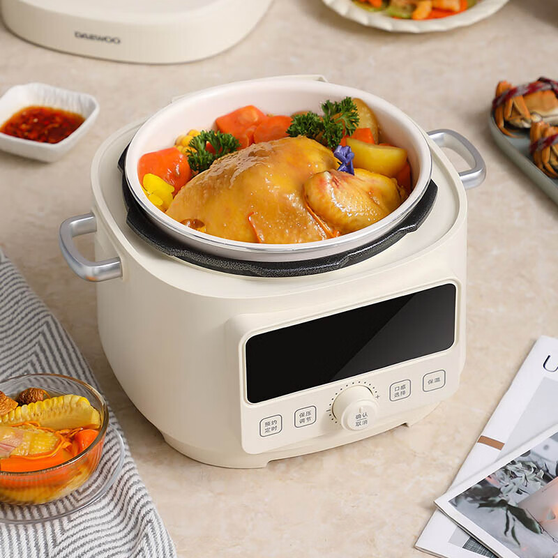 大宇(DAEWOO) 1300W电压力锅陶瓷油内胆4L 科洛白 DYYL-4L13高清大图