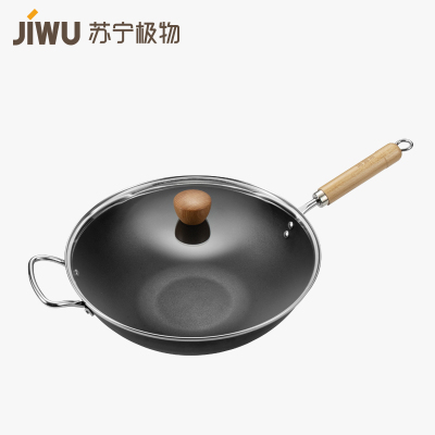 苏宁极物莲花石家用电磁炉燃气灶通用32cm圆底爆炒锅