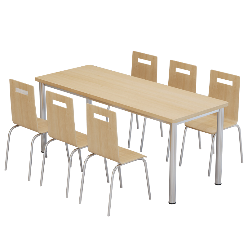 汐食堂餐桌椅一桌六椅套高清大图