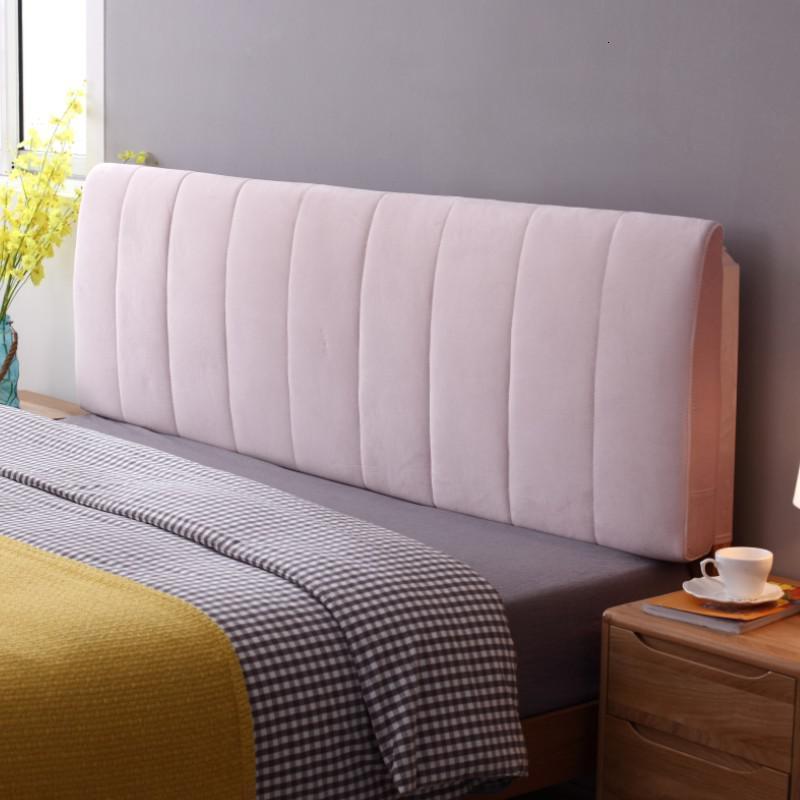 家柏饰(CORATED)定制无床头靠垫贴墙 自粘可固定铁艺床头可拆洗靠背软包靠枕 淡粉色 无床头款200*58*10CM