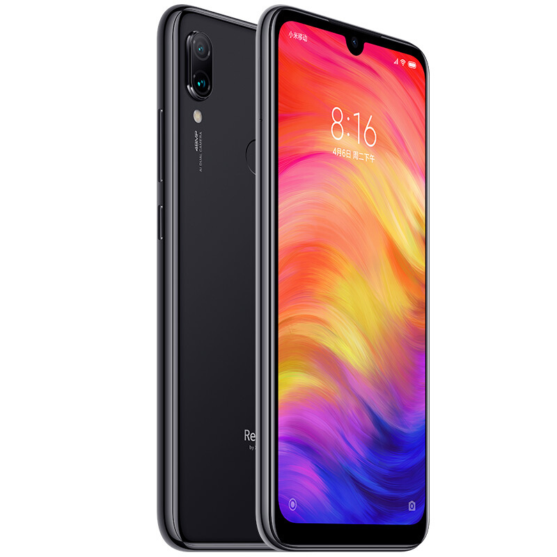 小米 红米Redmi Note7 6GB+64GB 亮黑色 幻彩渐变AI双摄 移动联通电信全网通4G手机 小水滴全面屏拍照游戏智能手机