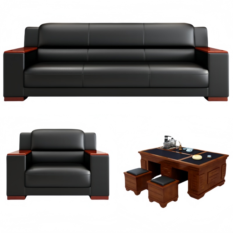 悦兴诚会客沙发206*84*93cm(1+3+茶几)套高清大图