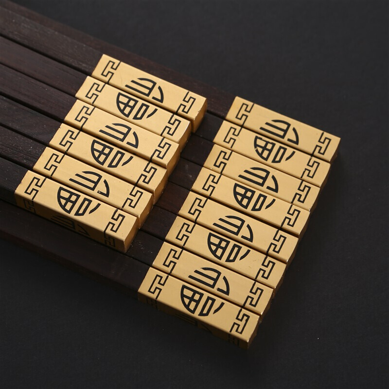 达乐丰 木质筷子KZ031 10双装 进口金头酸枝木筷子 实木筷子家用小礼盒原木筷 国产 一次性使用(否)
