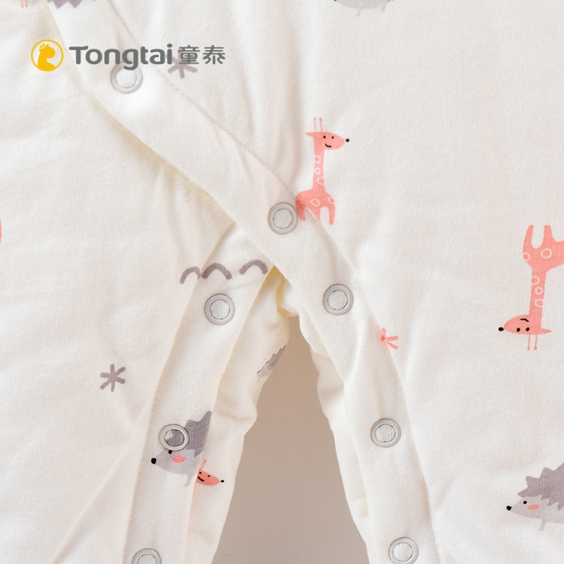 童泰(TONGTAI)冬款纯棉新生儿衣服婴儿偏开连体衣1-18月男女宝宝夹棉蝴蝶衣儿童棉服小童宝宝棉服