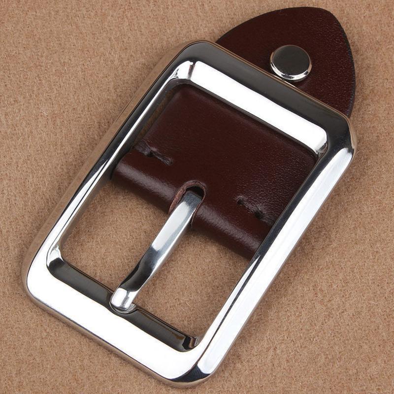 不锈钢皮带扣头男士腰带防过敏卡子头层牛皮内径4cm适用38宽皮带二代