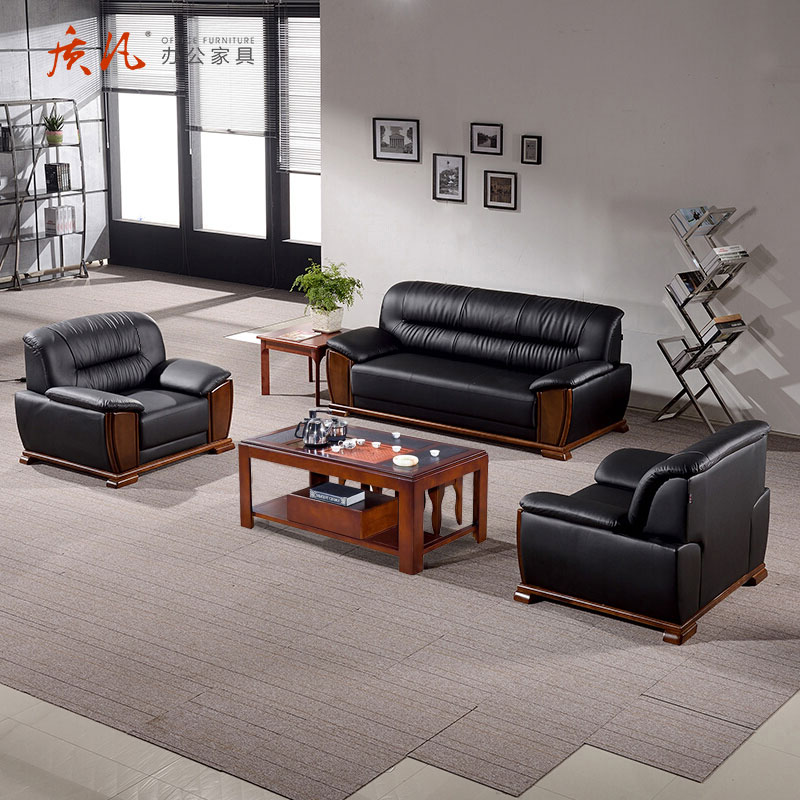 质凡现代简约西皮沙发简约接待沙发 西皮单人位高清大图