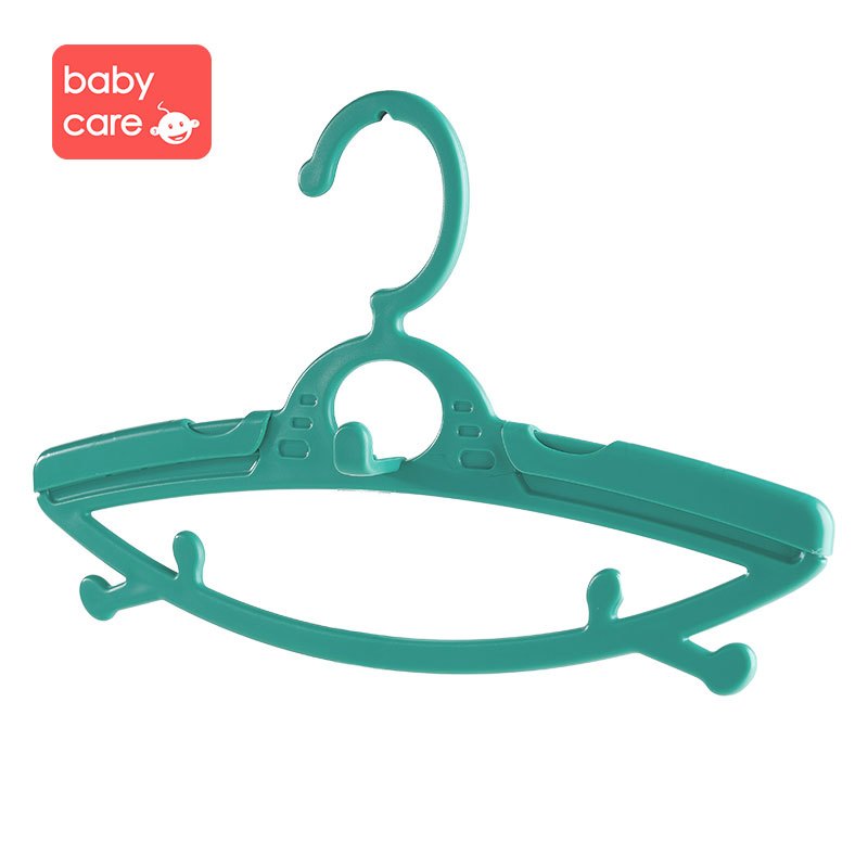 babycare婴儿衣架 新生儿宝宝家用晾晒衣架小孩儿童伸缩小衣架 10个装 迷森绿4310