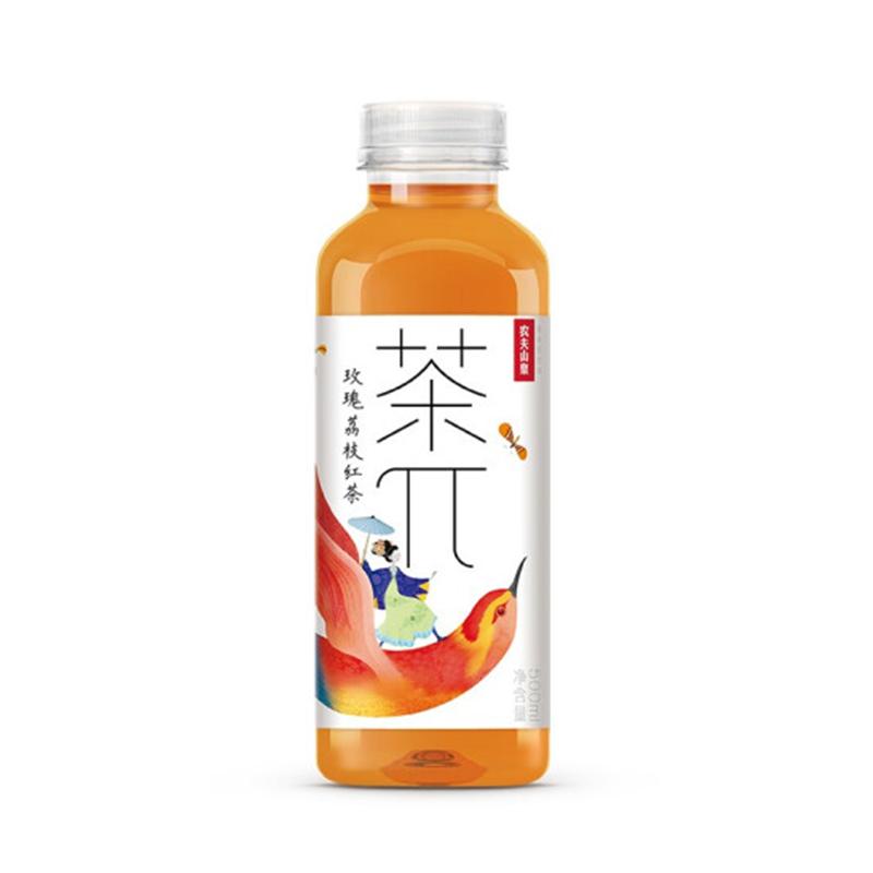 农夫山泉茶π果味饮料500ml15瓶防暑降温用品玫瑰荔枝红茶