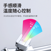 红鸽Redpigeon厨房360°可旋转冷热铜洗菜盆水龙头家用防溅水水槽龙头碗池卫浴冷热洗手盆 带滚珠