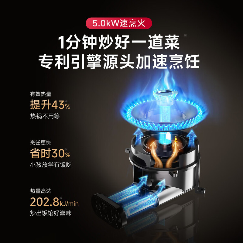 万家乐燃气灶[双高火H5PRO(G)]立体全进风灶 5.2kW大火力不锈钢猛火灶台 天然气高清大图